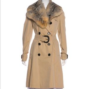 Burberry Trench Coat w/ removable fox fur collar